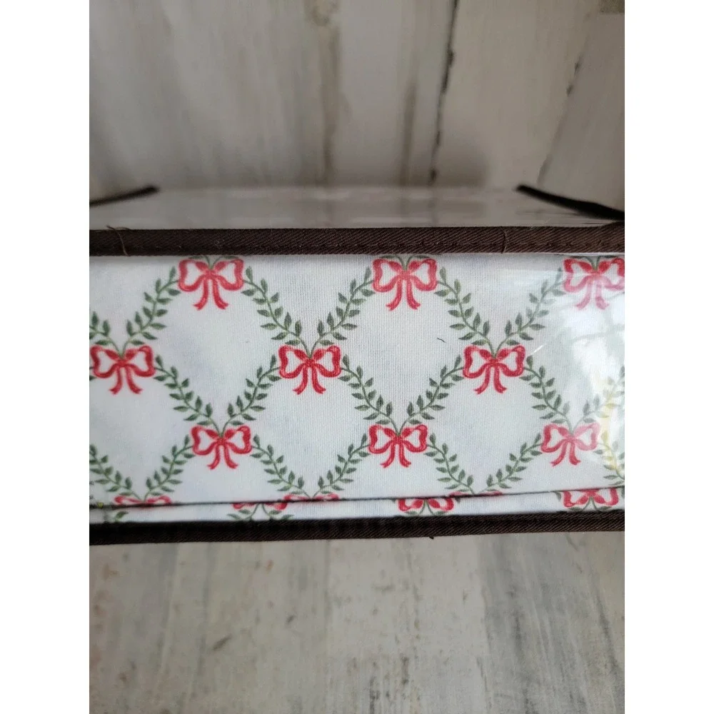 Laura‎ Ashley twin NEW bow trellis flannel bedsheet 3pc holiday Xmas home decor
